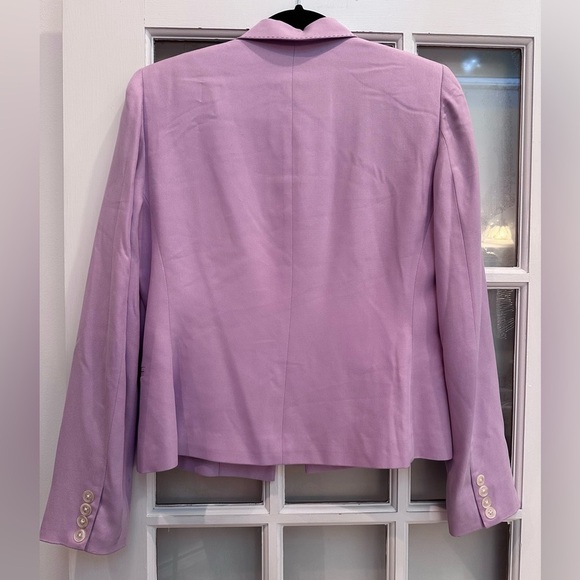 LRL Ralph Lauren Women's Light Lilac Lavender 100% Silk Blazer Jacket Size 4 S - Picture 11 of 13